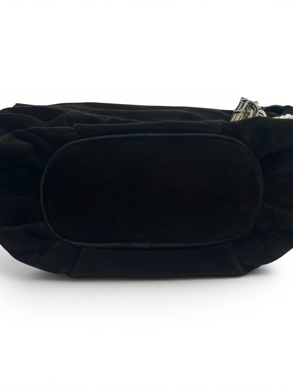 Vintage Juicy Couture Black Velour Love G&P Slouchy Hobo Bag Y2K McBling Rare - Picture 14 of 15